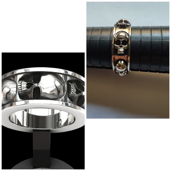 Skull Ring Hip Hop Jewelry Punk Biker Wedding Gothic Fashion Stainless Steel - Picture 3 of 11